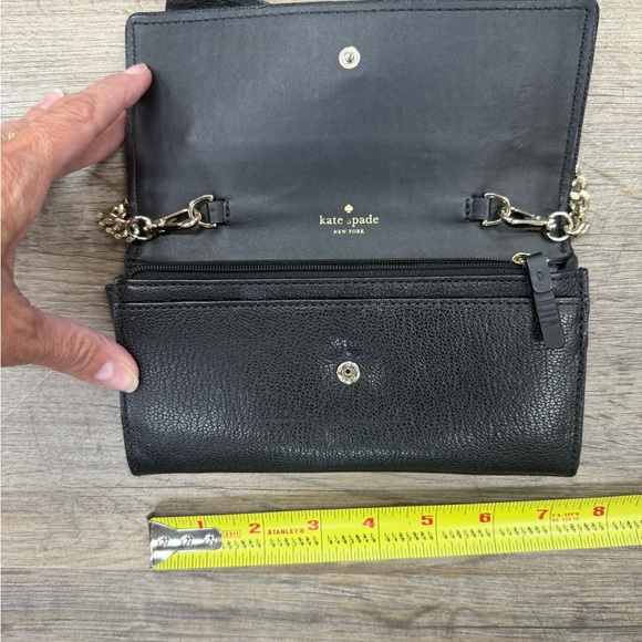 Kate Spade Black Clutch wallet with Bow and Chain - Picture 2 of 5